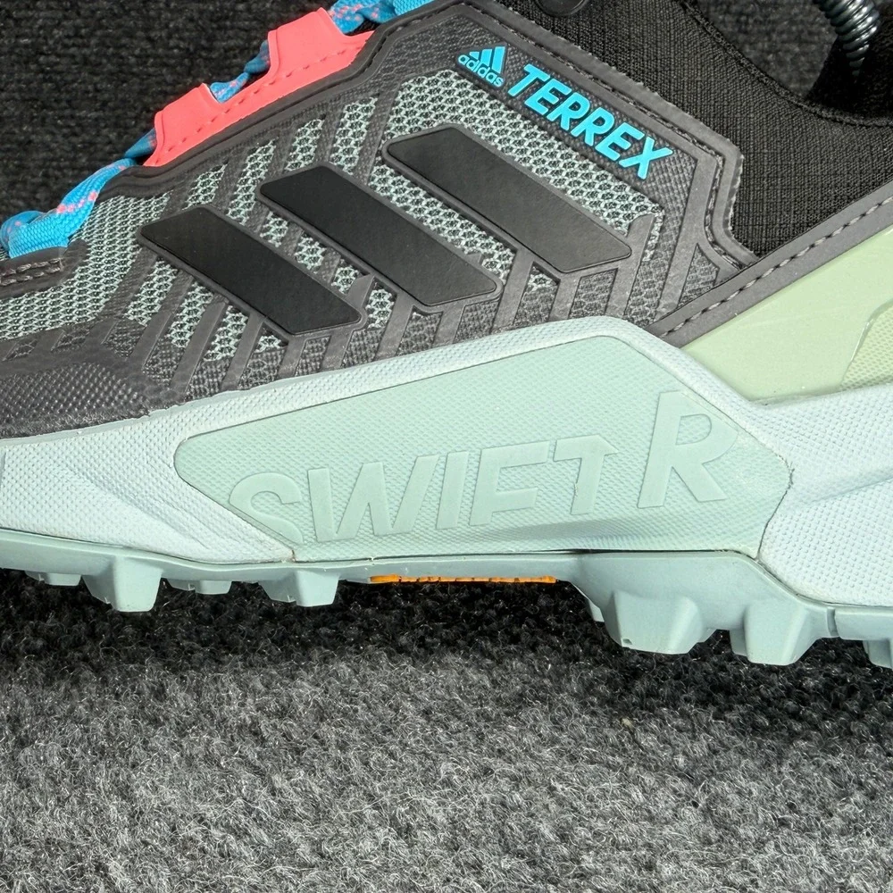 Adidas Terrex Swift R3 Hiking Shoes Women 6.5 Magic Grey Acid Red Athletic Trail